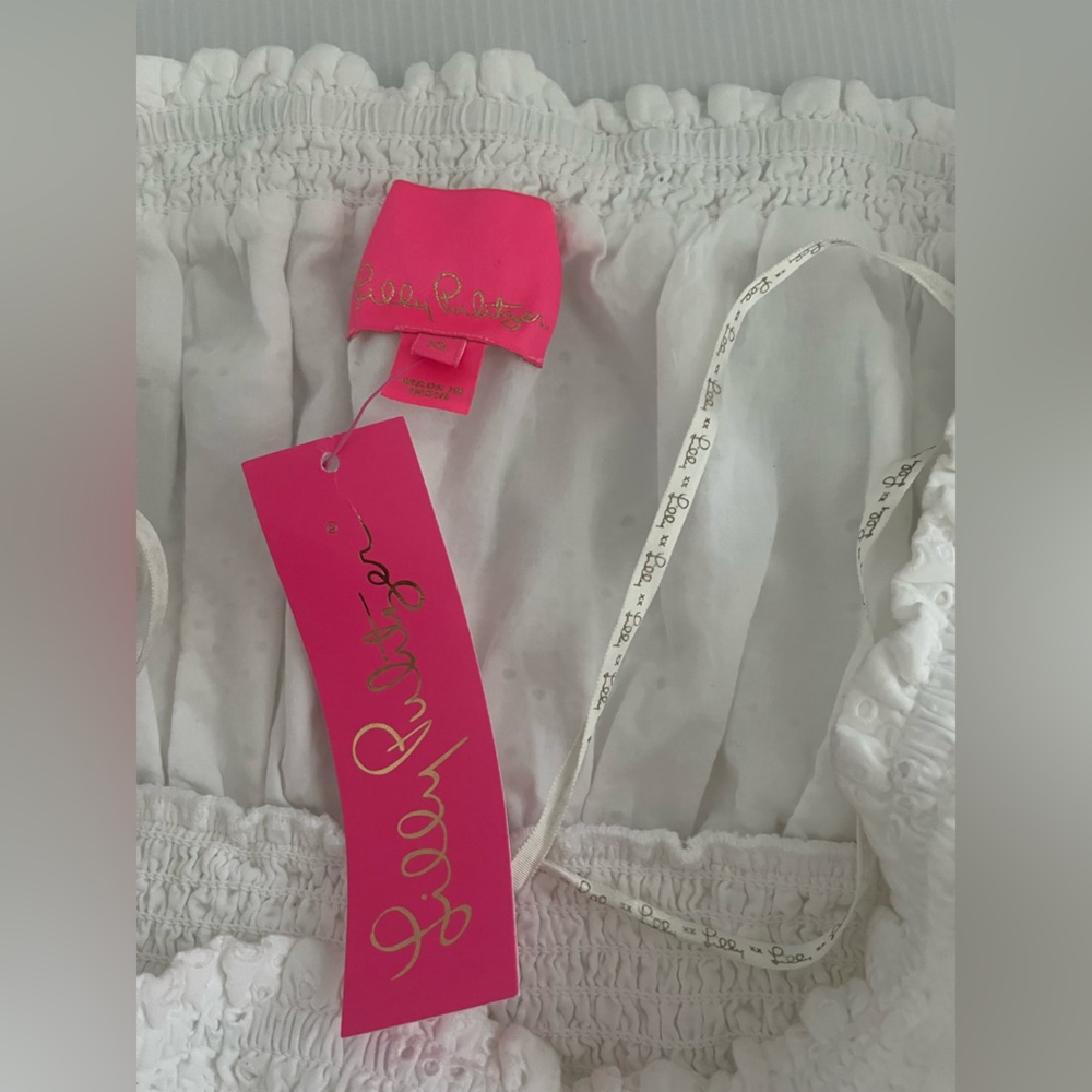 Lilly Pulitzer® Nicole Strapless Eyelet 100% Cotton Fully Lined w/Cotton dress - Picture 14 of 16